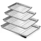 Nonstick Baking Sheet with Cooling Rack Set Wire Racks Baking Tray Kitchen