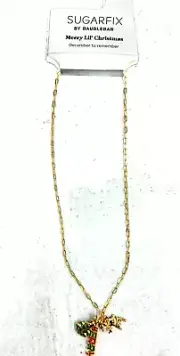 SUGARFIX by BaubleBar Merry Tree Elf Charm Gold Tone Fashion Necklace Xmas