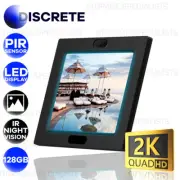 Home Spy Security Photo Frame Camera 128GB LED Display UHD 2K IR Night Vision