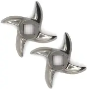 2 Pcs #12 Meat Grinder Blade Stainless Steel Knife Cutter Replacement