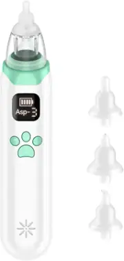Electric Nasal Aspirator Automatic Nose Sucker Cleaner for Infants 3 Suction Lev