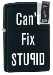 Zippo 28664 cant fix stupid black matte full size Lighter + FLINT PACK
