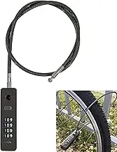 Zayin Security Combination Lock with Steel Cable Rope,Steel Cable Rope 4-Digit Combination Lock Padlock L 23.6" for Cabinet,Lockers,Fence,Toolbox,Gate,Pet Door,Refrigerator Door,Helmet