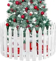 URATOT 15 Pieces Christmas Tree Thick White Plastic Picket Fence for Pets and Kids - Party, Garden, Home Decoration, 12 Inches