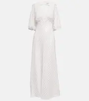 [Rixo] Rixo Bridal Steph sequined maxi dress AU 12 white