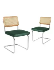 [Levede] Cantilever Velvet Dining Chairs x2 in Green