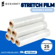 500mm x 400M Clear Stretch Film 25um Pallet Carton Shrink Wrapping Plastic Rolls