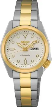 Seiko 5 Sports Gold Silver Two tone Mechanical Automatic Womens Watch SRE004