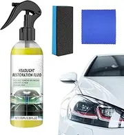 ETUCYNG Car Headlight Restoration Polishing,Anti-UV Headlight Scratch Remover | 3.38oz Brightening Polishing Anti-Scratch Liquid with Sponge Cloth UV-Resistant for Dull Yellow Faded Foggy