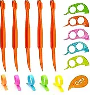 Orange Citrus Peelers Cosmer Set of 15 Colorful Plastic Easy Slicer Cutter Peeler Remover Opener Kitchen Accessories Knife Cooking Tool Kitchen Gadget