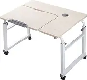 Hospital Table Over Bed for Home Use Swivel,Over The Bed Table with Wheels,Adjustable Height Table,Hospital Bed Table,Chair Cart,Laptop Desk for Bed,Recliner Table,Perfect for Hospital Families