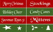 REUSABLE STENCIL 2196 ss 2"x9" Set 8 PC CHRISTMAS BLOCKS Shelf sitter STENCILS