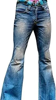 [LMALMA] Men's Vintage Bell Jeans Classic Disco Retro Bell Flared 70s Denim Jeans
