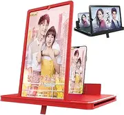 Foldable 14" Screen Magnifier for Smartphone - Gaming Compatible, Supports Devices up to 6.5", Portable Design with Adjustable Stand for Hands-Free Viewing and Enhanced Visual Experience (Red)