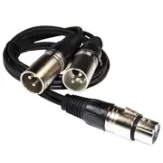 HQRP XLR Female to Dual XLR Male Y Splitter Audio Mic Cable Cord