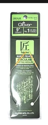 Takumi Bamboo Circular Knitting Needles 9" Size 1/2.25mm