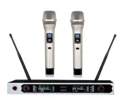 Professional Microphone UHF Dual Wireless Mic Systems For Channel Microphone