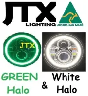 7"Headlights GREEN and WHITE Halo Ford Bedford Truck Panel Van E150