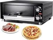 Commercial Pizza Oven, 1100W Pizza Maker Machine with Insulated Handle, Adjustable Temperature, 50℃~300℃, Timer, Stainless Steel Drawer Toaster Oven for for Home Restaurants Bakeries