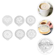 6 Pcs Small Cake Pop Stencils Coffee Latte Pieces Supplies Equipment