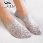 ECMLN 女式及踝襪女童時尚新款蕾絲花朵短款防滑隱形襪