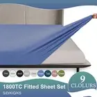 1800TC Soft Fitted Sheet Pillowcases Set Single/Double/Queen/King Bed 2022 NEW