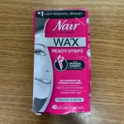 Nair Hair Remover Wax Strips Ready To Use For Face Bikini Removal Kit 40 Ct