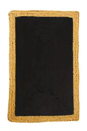 Phoenix Black Natural Fibre Jute Rug, Floor Rug, Area Rug