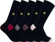 [LYLE & SCOTT] Men's 5 Pack Graham Premium Socks, Peacoat Multi