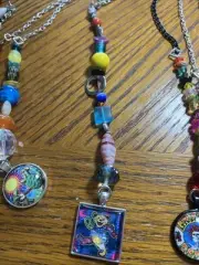 Rear View Mirror Ornaments Hanging Sun Catcher Grateful Dead Bear Vintage