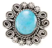 Navajo Native American Turquoise Mountain Ring Size 8 by Johnson SKU231112