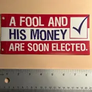 A Fool And His Money Are Soon Elected - bumper sticker