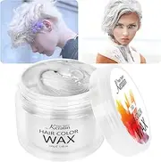 Temporary Hair Color for Kids, Magic Master Keratin Hair Wax Color Dye for Dark Hair Instant Colored Hair Gel Hairstyle Wax Cream Mud Pomade 3.4 Oz Girl Gifts, Party, Cosplay & Halloween (White)