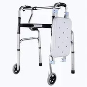 Walker for Seniors Walking Frames Foldable Light Aluminum Rollator Walking Frame with Armrest Cushions Height Adjustable Little Surprise