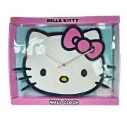 Hello Kitty Face Pink 19x14" Analog Wall Clock Battery Operated NEW 2024 Sanrio