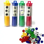 4 Pack Left Right Center Dice Game Prime Set Dices and Chips Left Center Right Dice Game for Party Activity