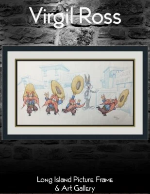 Virgil Ross Original Signed Model Sheet Drawing Bugs Yosemite Mine Custom Framed