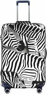 [Pvinnk] Zebra Print Protective Luggage Cover Elastic Washable Suitcase Protector Travel Gear Protector, White, X-Large