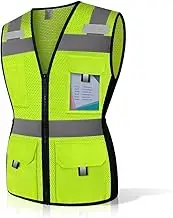 Uno Mejor 11 Pockets Hi-Vis Reflective Safety Vest for Women, ANSI Compliant