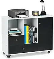 Filing Cabinet Filing Cabinet Lateral Mobile File Cabinet File Storage Large Printer Stand W/ 2 Drawers & Shelves Storage Cabinet