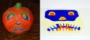 GLASSINE REPLACEMENT FACE FOR THE "FANGED JOL” HALLOWEEN PAPER MACHE LANTERN #N