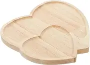 iplusmile Heart Shaped Wooden Serving Tray Romantic Cheese Board for Valentine's Day Elegant Snack Platter for Weddings Decorative Dessert Dish for Home and Cafe Use
