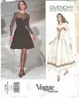 Vogue Designer Pattern 1276 Givenchy Lined Dress 2 Lengths Sizes 14-18 UNCUT