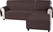 SmarcuteSofa Cover L Shape Couch Cover for Sectional Sofa Chaise Lounge Sofa Cover Reversible Sofa Slipcover Non-Slip Water Resistant Furniture Protector for Pet (X-Large, Brown/Brown)