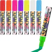 10MM Jumbo Tips Liquid Chalk Markers Pens, 8 Colors Neon Pens Erasable Glass ...