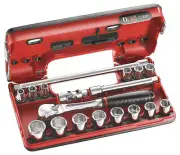 Facom JL.DBOX1 3/8" Drive Hexagon Compact Metric Socket Set 8-22mm