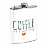Coffee Mug Hug Em1 Flask 8oz Stainless Steel Hip Drinking Whiskey