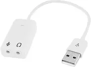 uxcell 3.5mm Microphone Earphone Socket USB 2.0 Sound Card Speaker Audio Adapter White