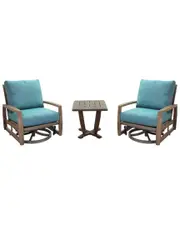 Courtyard Casual Avalon Teak Square 3pc Motion Balcony Set