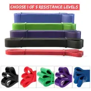 5 Level Heavy Duty Resistance Band Power Gym Fitness Exercise Training Elastic